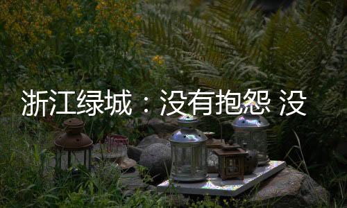 浙江绿城:没有抱怨 没有遗憾 心有哀伤 负重前行